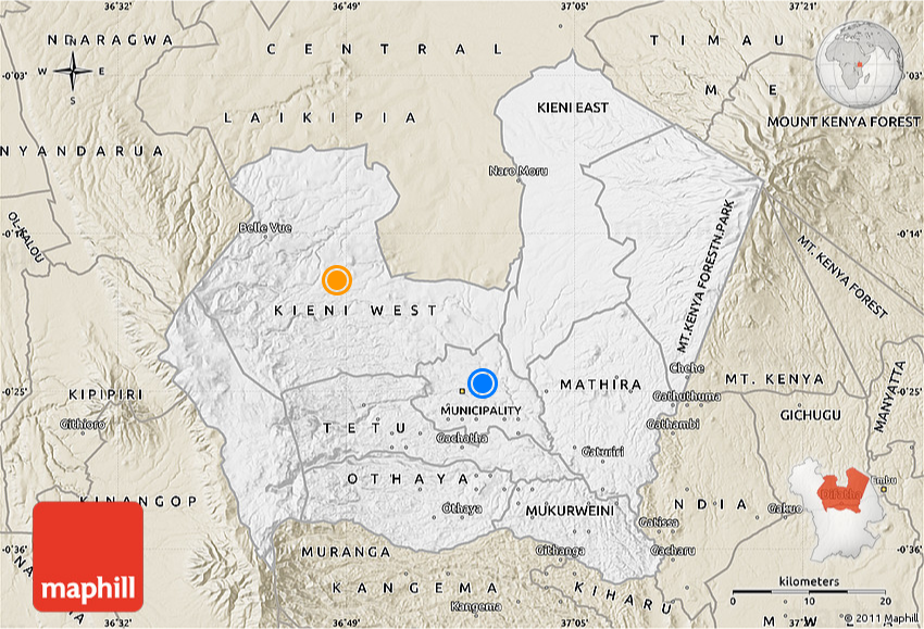 Nyeri County - Area of Jurisdiction